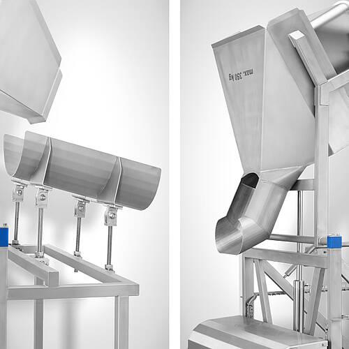 Weniger Schüttverluste durch spezielle Schütten für Swing-Loader Kippvorrichtungen | Mohn GmbH