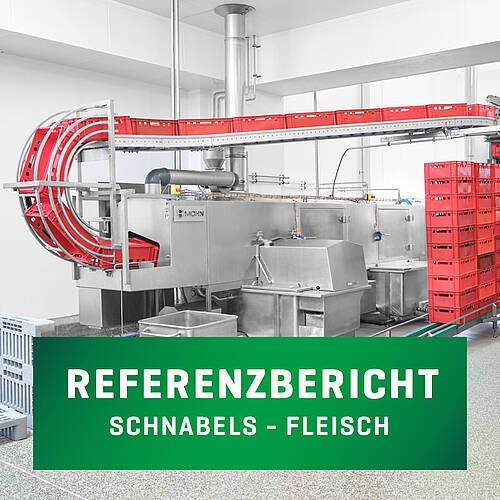 Referenzprojekt Josef Schnabels Fleischwarenindustrie - Durchlaufwaschanlage für Euronormbehälter | Mohn GmbH