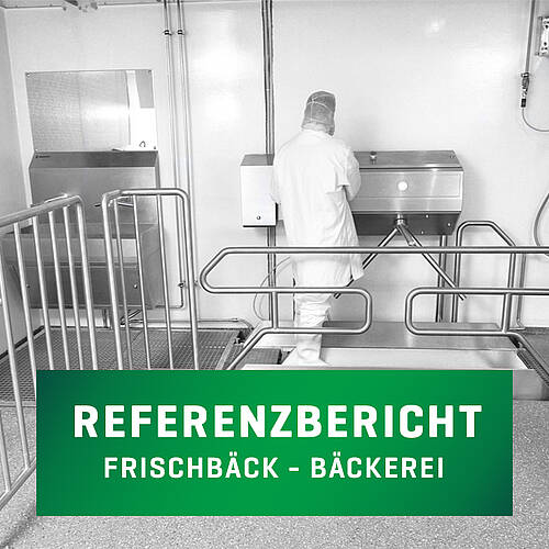 Personal-Hygieneschleuse - WC-Bereich Richtung Proudktion bei Frischbäck GmbH in Friedberg (Deutschland) | Mohn GmbH